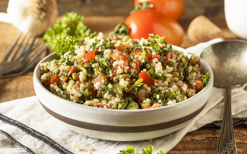 Cilantro Dressing in Veggie Quinoa Bowl