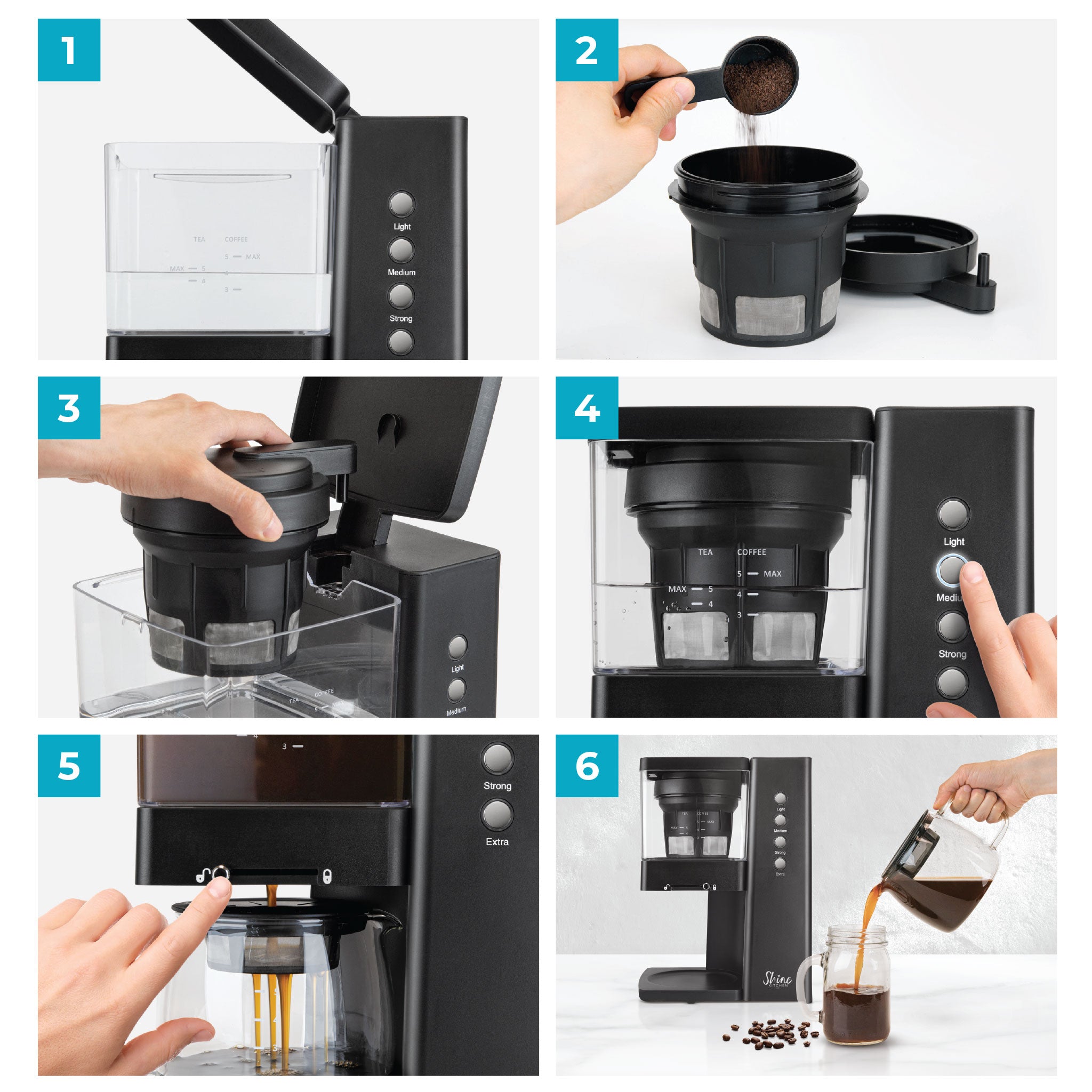 Shine Kitchen Co.® Refurbished Rapid Cold Brew Coffee & Tea Machine with Vacuum Extraction Technology