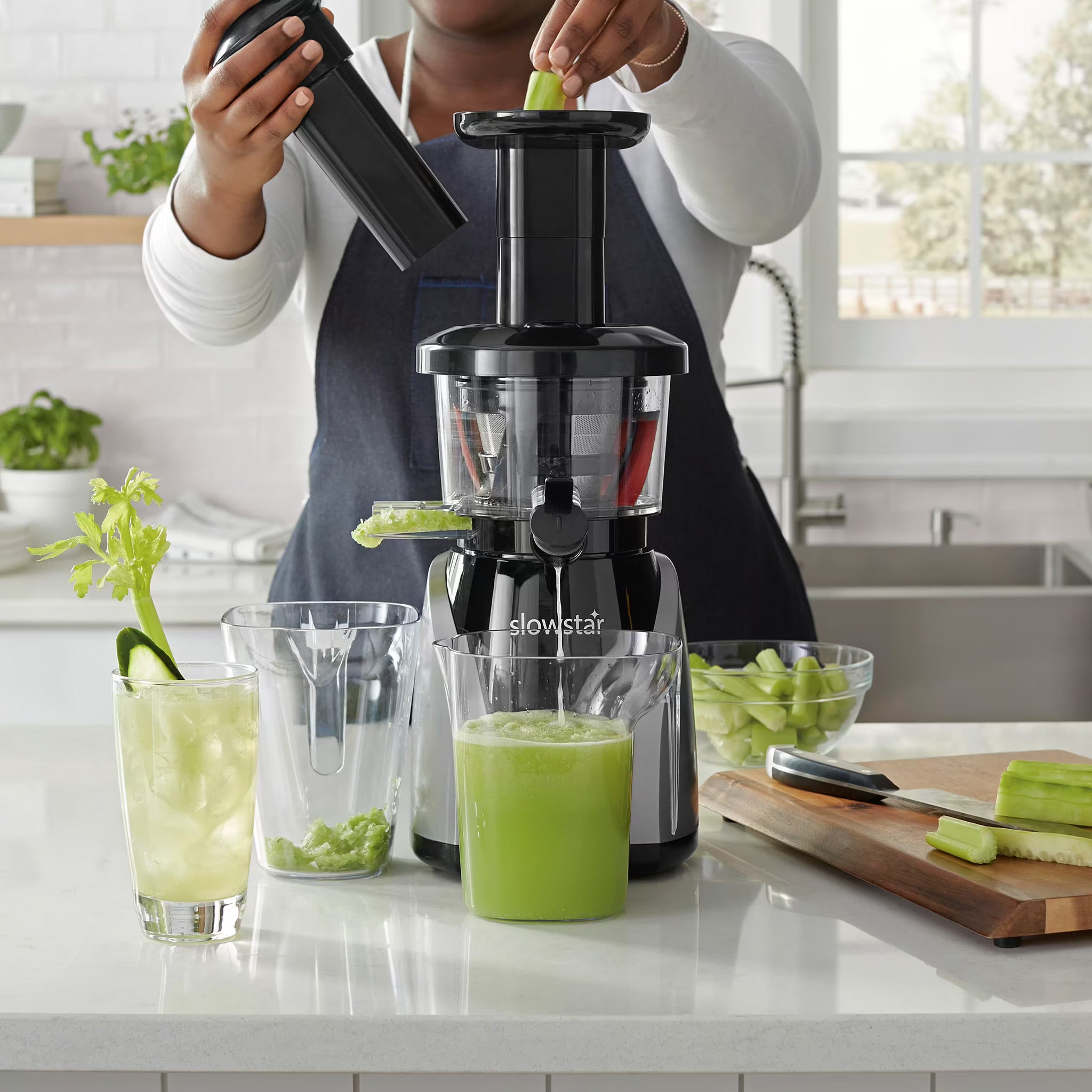 Slowstar® Vertical Slow Juicer & Mincer in Silver SW-2020-B - Tribest