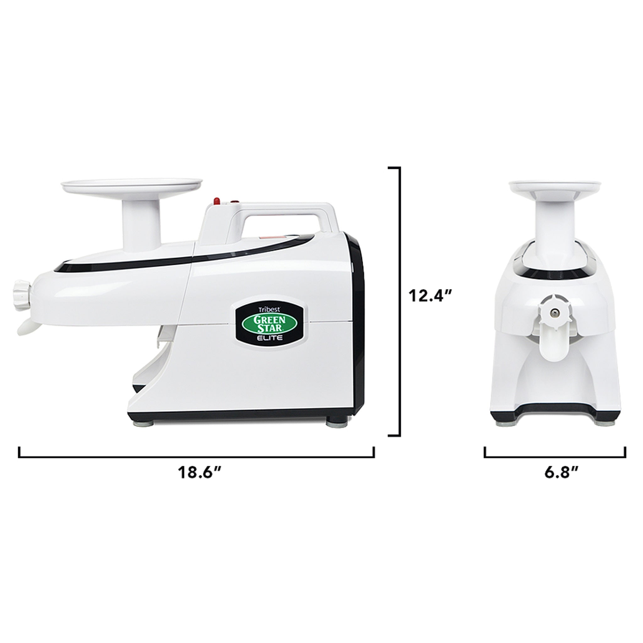 Greenstar® Elite Jumbo Twin Gear Slow Masticating Juicer in White GSE-5000-B - Size 18.6