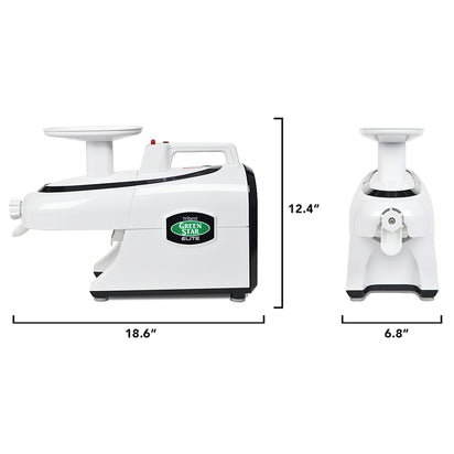 Greenstar® Elite Jumbo Twin Gear Slow Masticating Juicer in White GSE-5000-B - Size 18.6