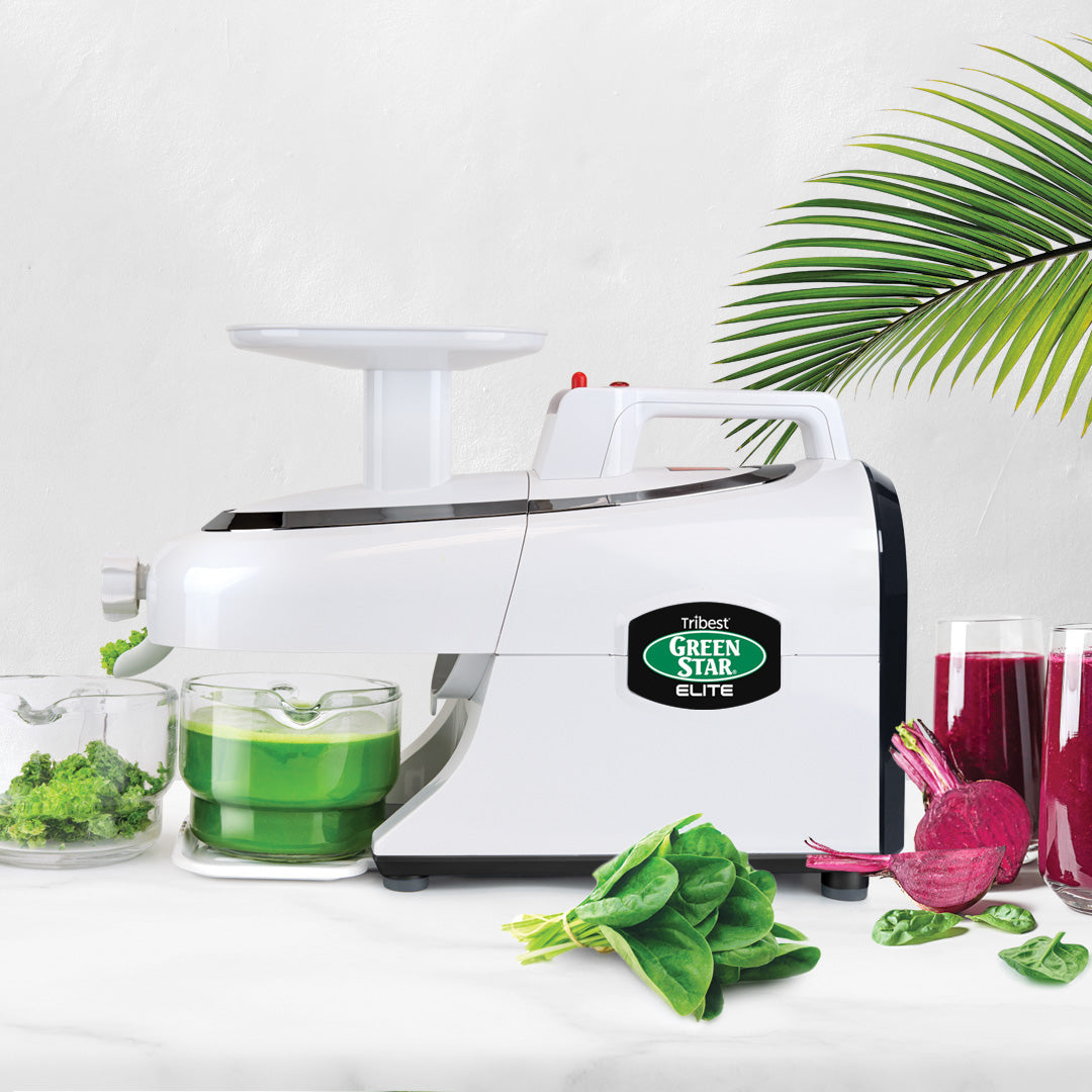 Greenstar® Elite Jumbo Twin Gear Slow Masticating Juicer in White GSE-5000-B - Tribest