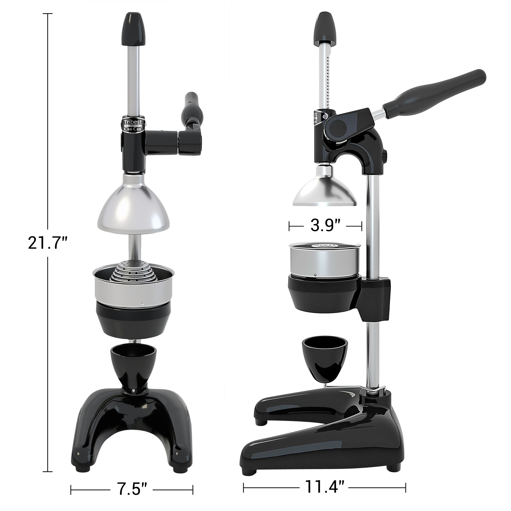 Tribest Professional Cancan Manual Juice Press MJP-100 in Black 21.7