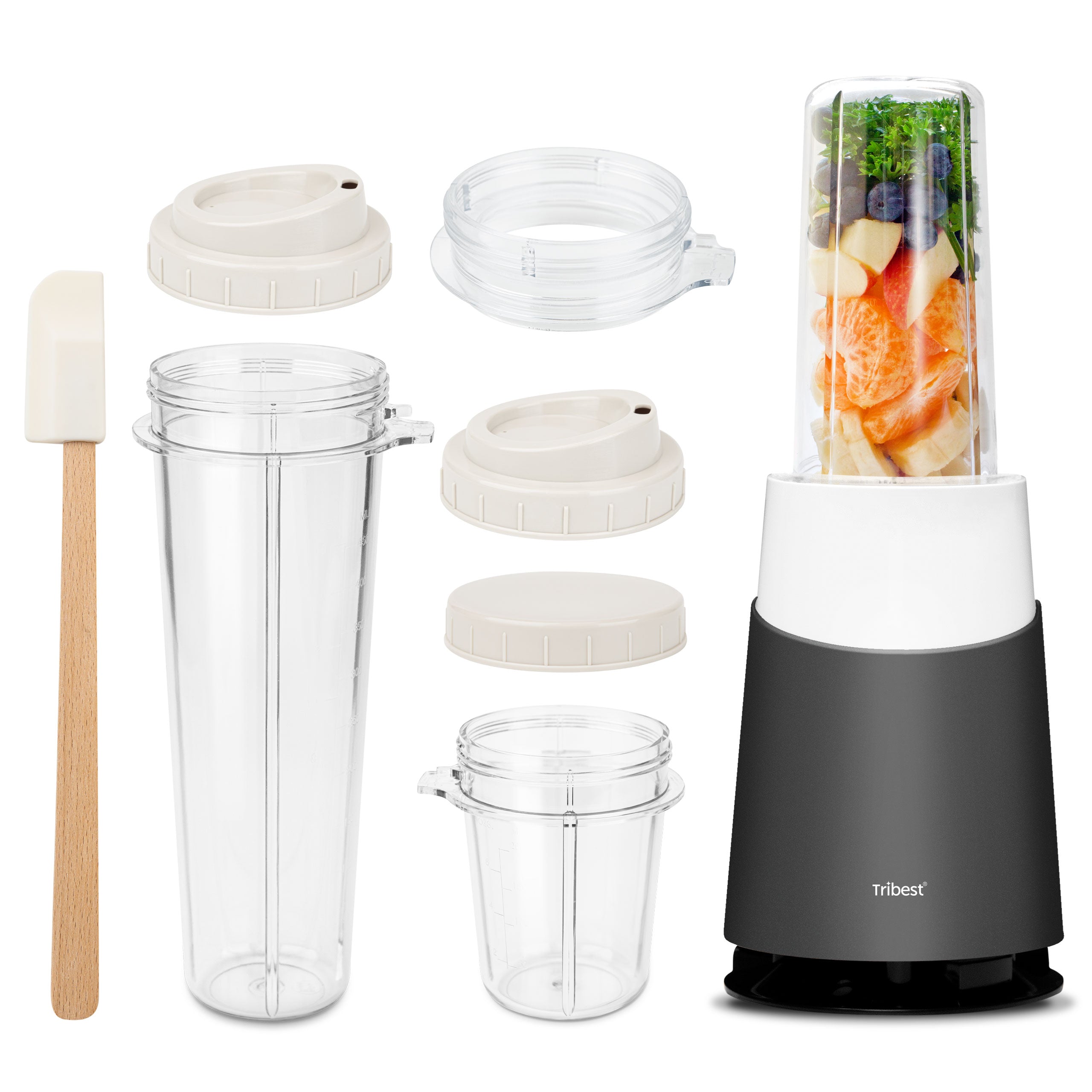 Personal Blender II® Mason Jar Ready (Basic 10-Piece Set) in Gray PB-410GY-A - Tribest