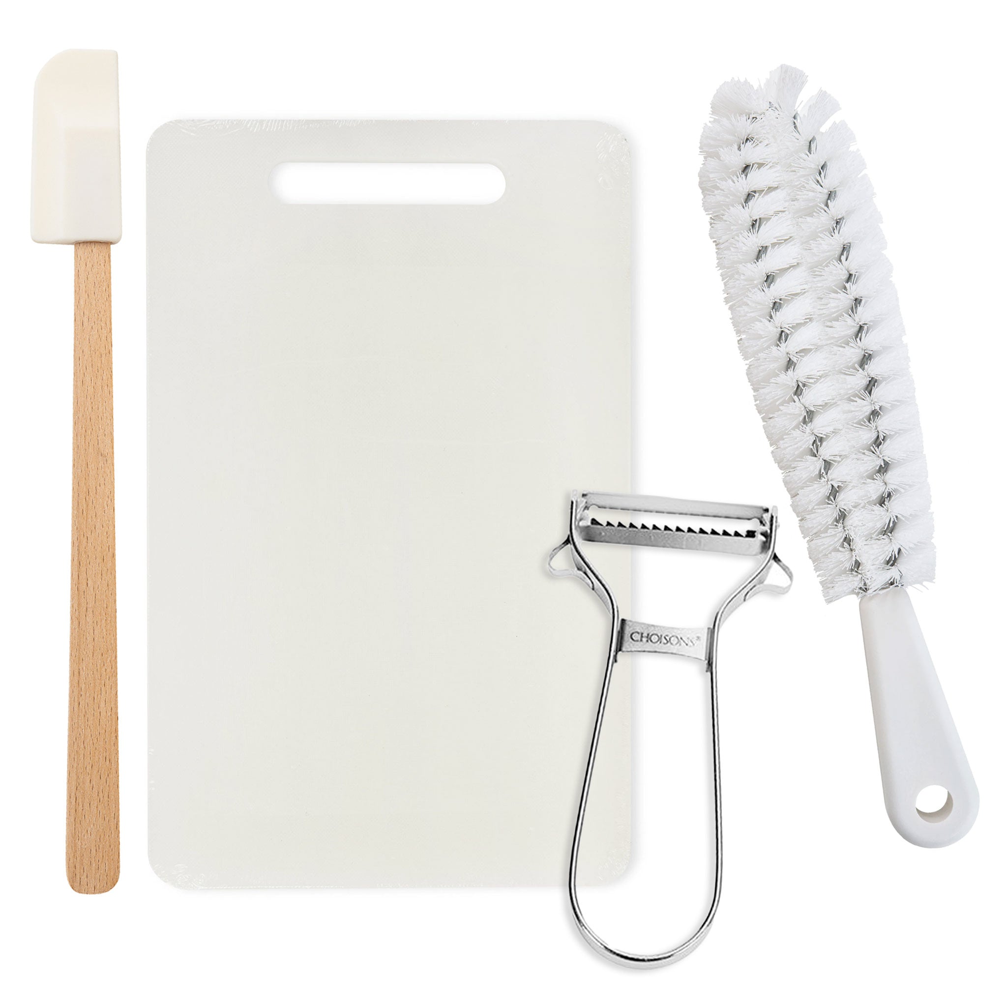 Prep Accessory Pack -  Julienne Peeler, Chopping Board, Spatula, and Cleaning Brush