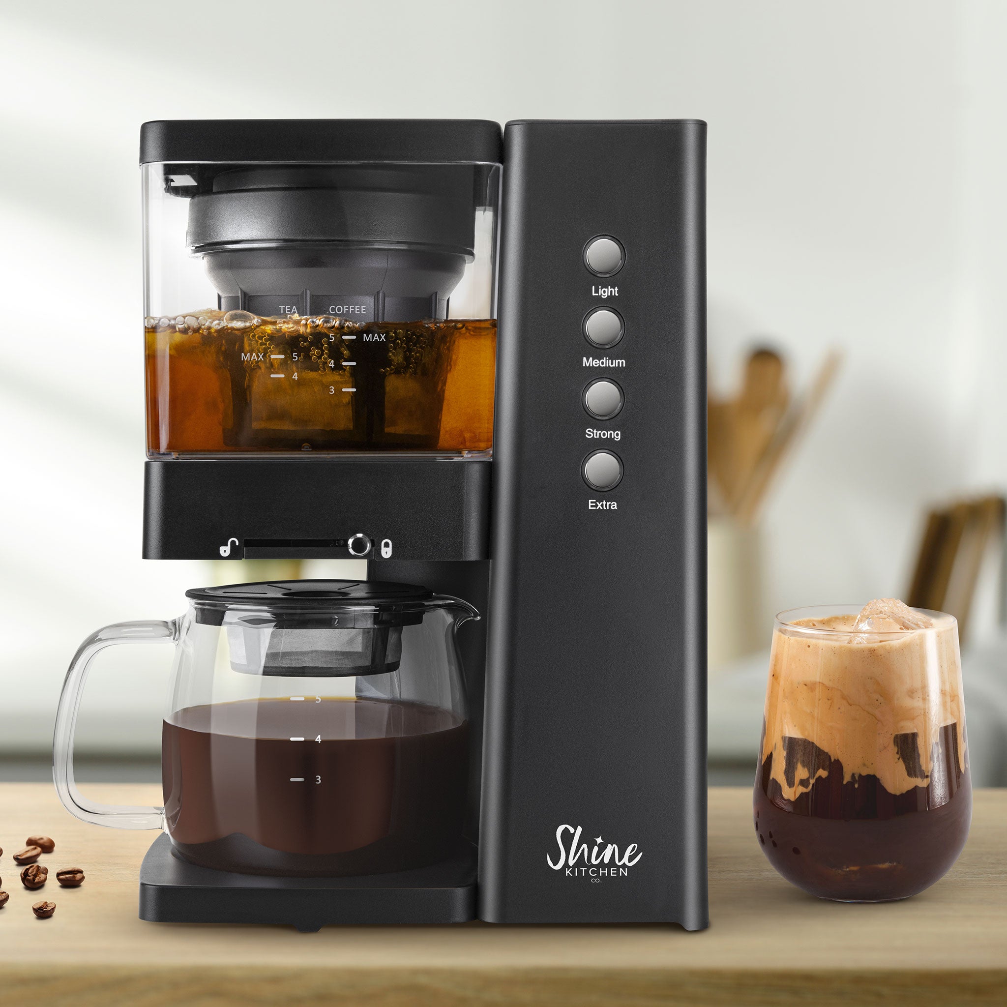 Shine Kitchen Co.® Rapid Cold Brew Coffee & Tea Machine with Vacuum Extraction Technology