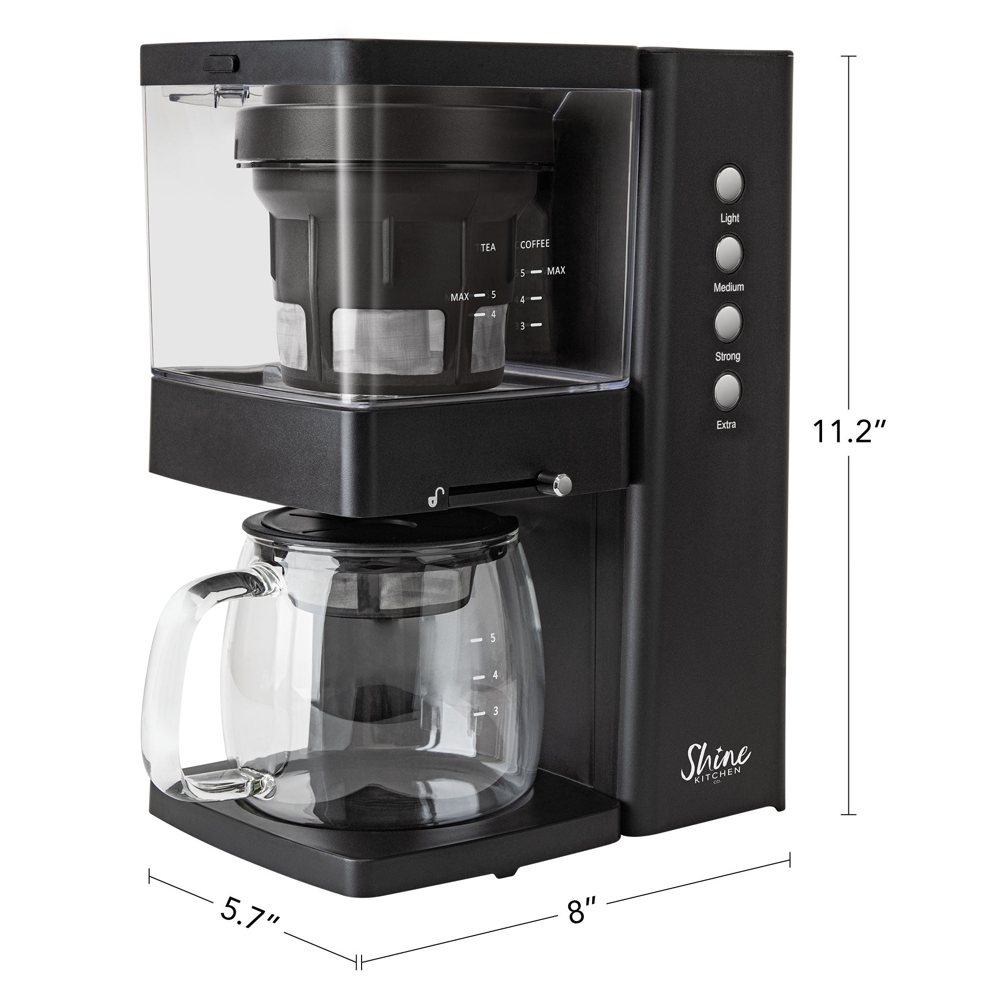 Shine Kitchen Co.® Rapid Cold Brew Coffee & Tea Machine with Vacuum Extraction Technology