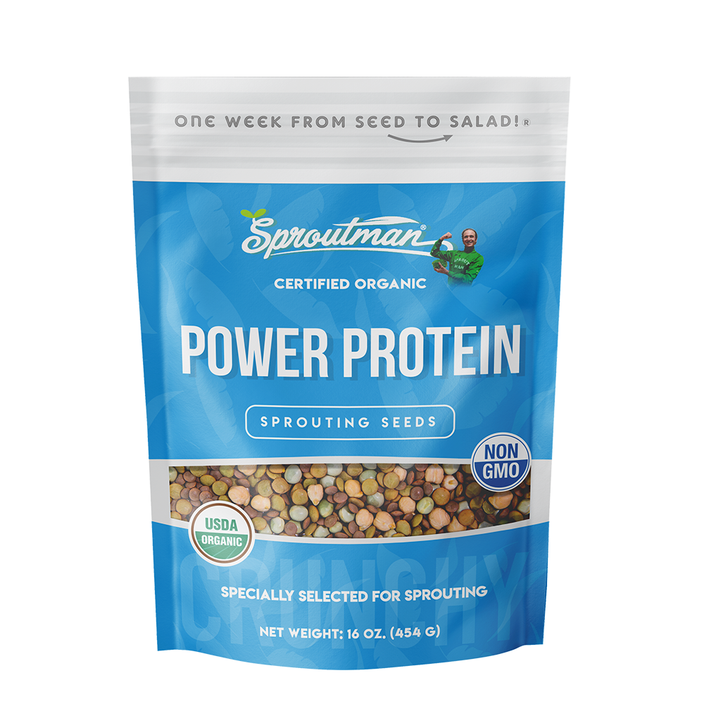 Sproutman's Organic Power Protein Crunchy Bean Mix Sprouting Seeds (16 oz) SEEDMIX2 - Tribest