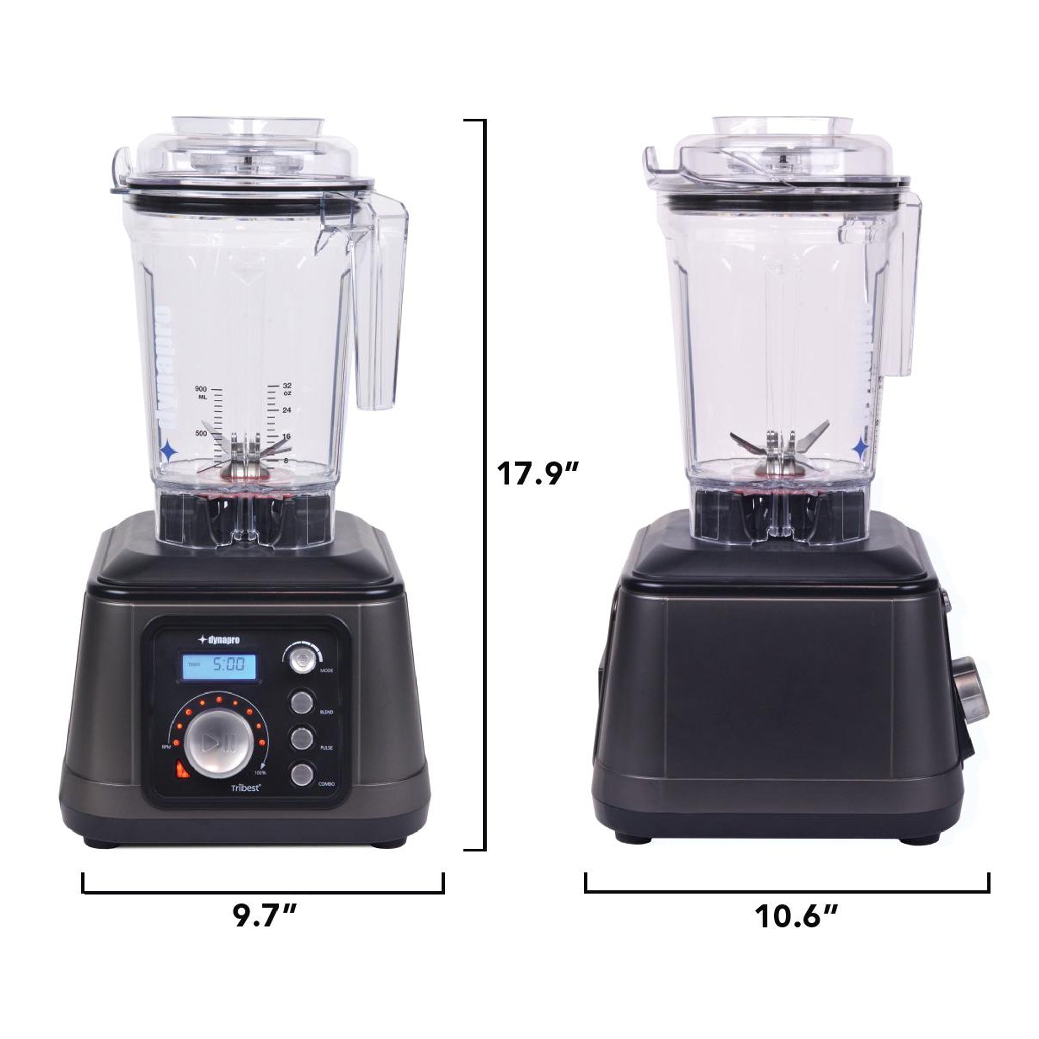 Dynapro Commercial Vacuum Blender DPS-1050A-B - Measurements 9.7