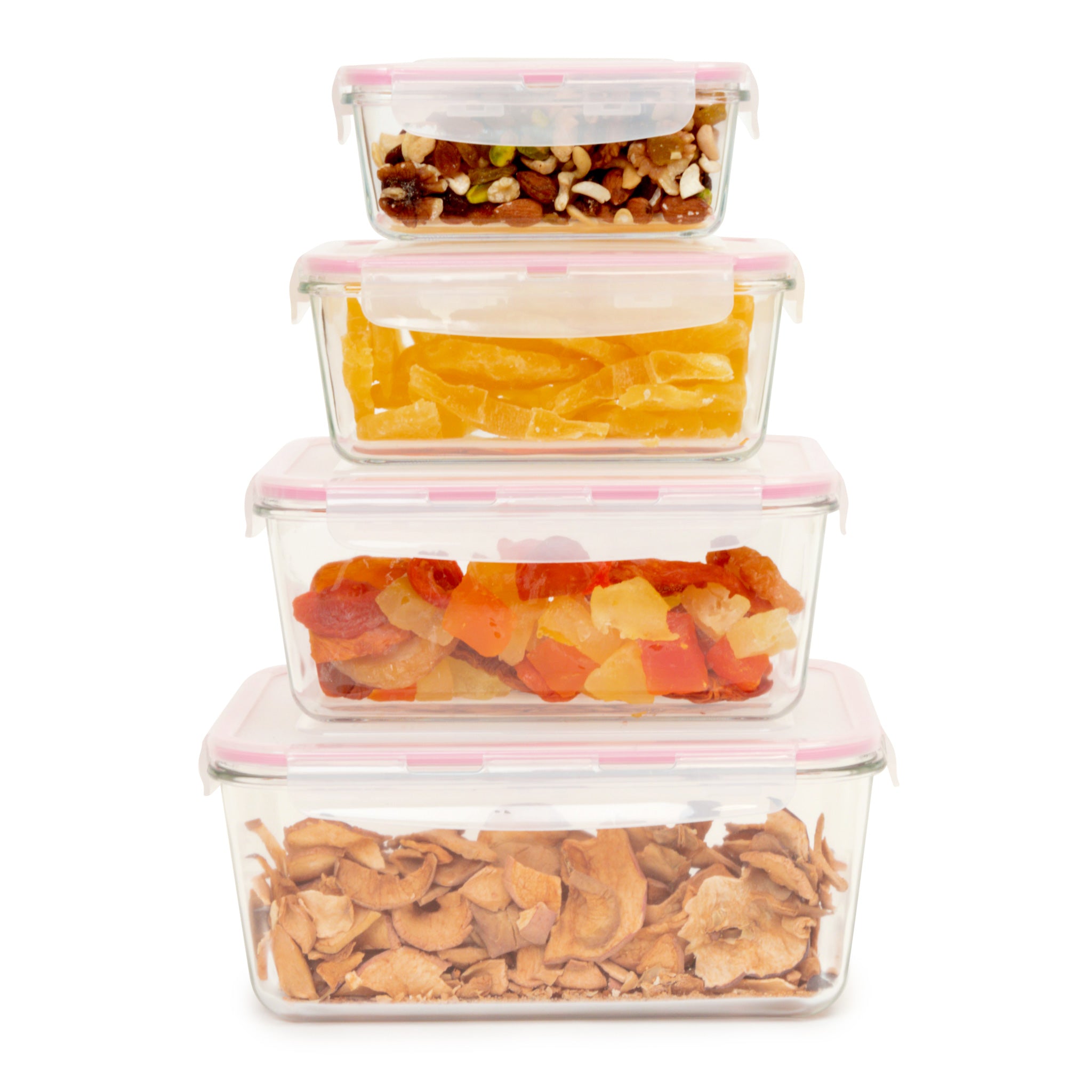 GlasLife® Airtight Rectangular Glass Containers (Set of 4)