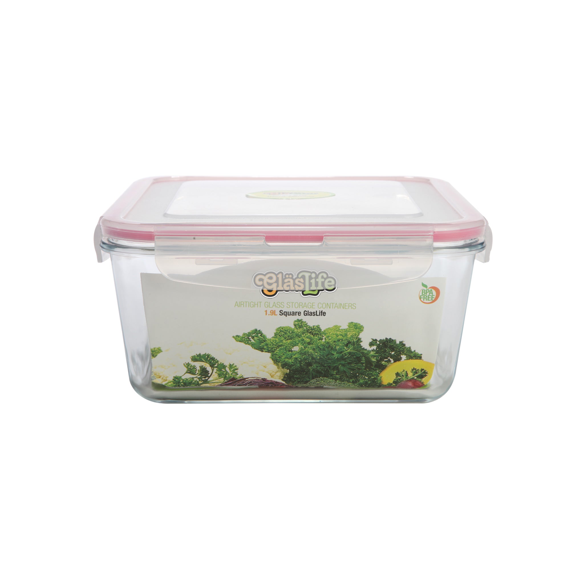 GlasLife® Air-Tight Glass Storage Container - Square  GLS10 Medium 34 oz / 1.0 L