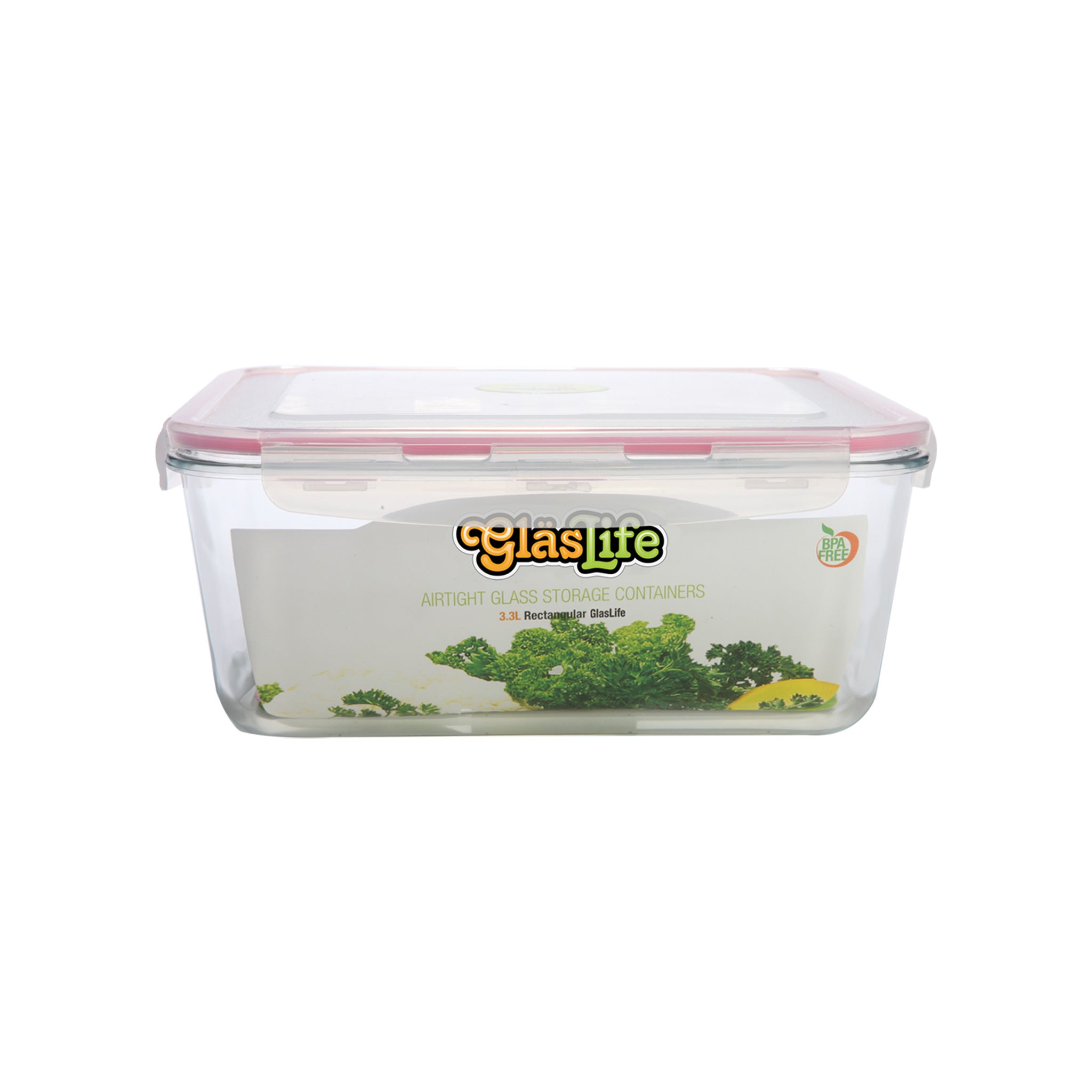 GlasLife® Air-Tight Glass Storage Container - Rectangular GLR10 Medium 34 oz / 1.0 L